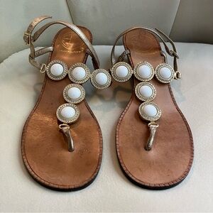 Lilly Pulitzer Via Palm Beach Set in Stone wedge sandals, size 7.5